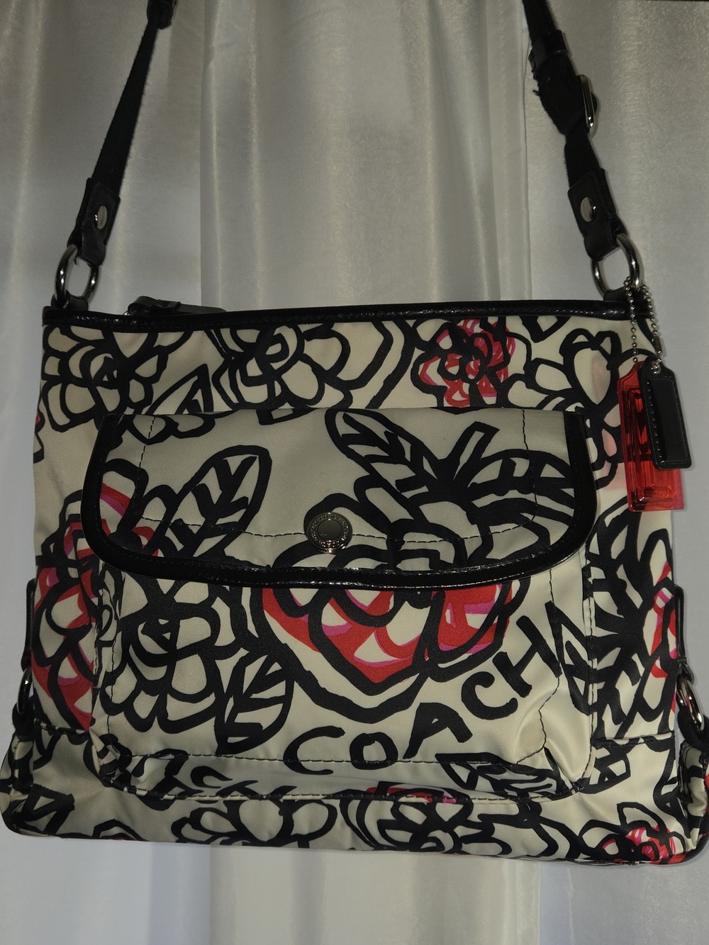 COACH VINTAGE multicolor Graffiti Fabric Poppy Crossbody Bag